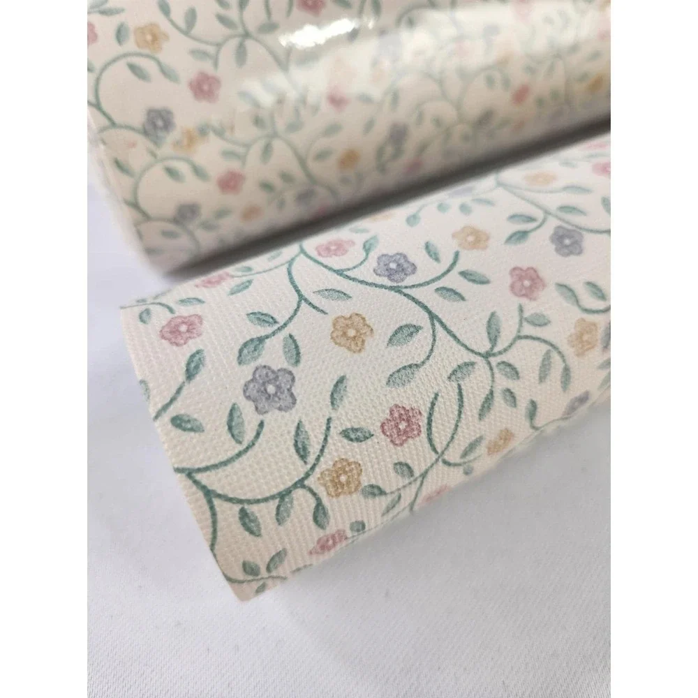 Vtg Village Wallpaper Double Roll New Floral‎ Flowers Prepasted Vinyl Washable